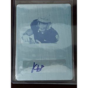 2022 Leaf Metal Draft Kenneth Walker III Cyan Printing Plate Auto #'d 1/1 TK-KW1
